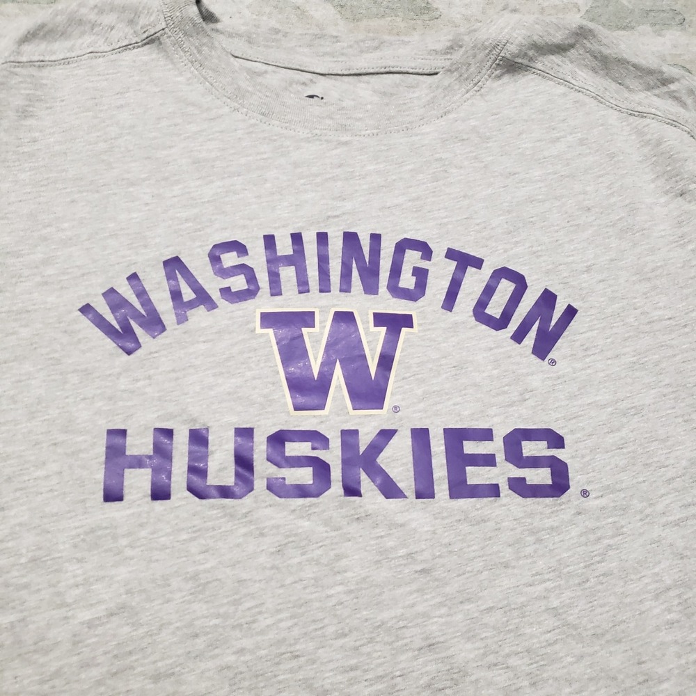 Washington Huskies Top Womens Small Gray Champion Short Sleeve